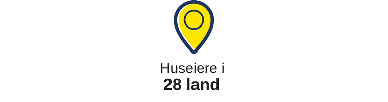 Huseiere i 28 land